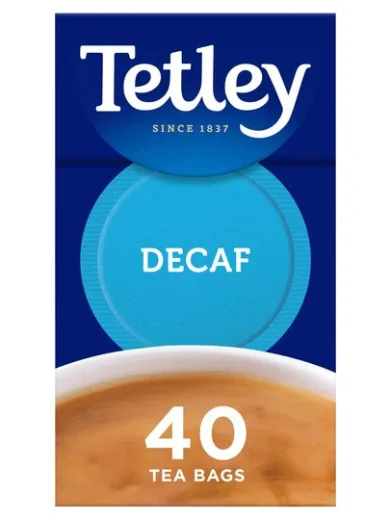 TETLEY DECAF TEA BAGS 40 TEA BAGS 125G x 1
