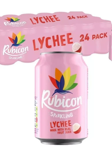 Rubicon Sparkling Lychee Juice Drink 330Ml Can x 24