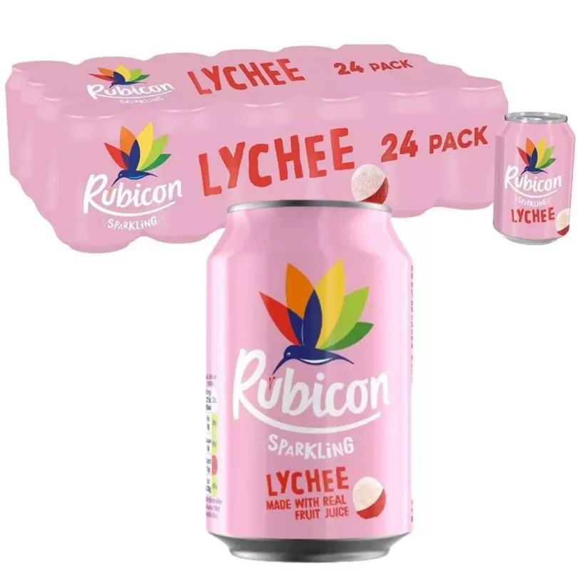 Rubicon Sparkling Lychee Juice Drink 330Ml Can x 24